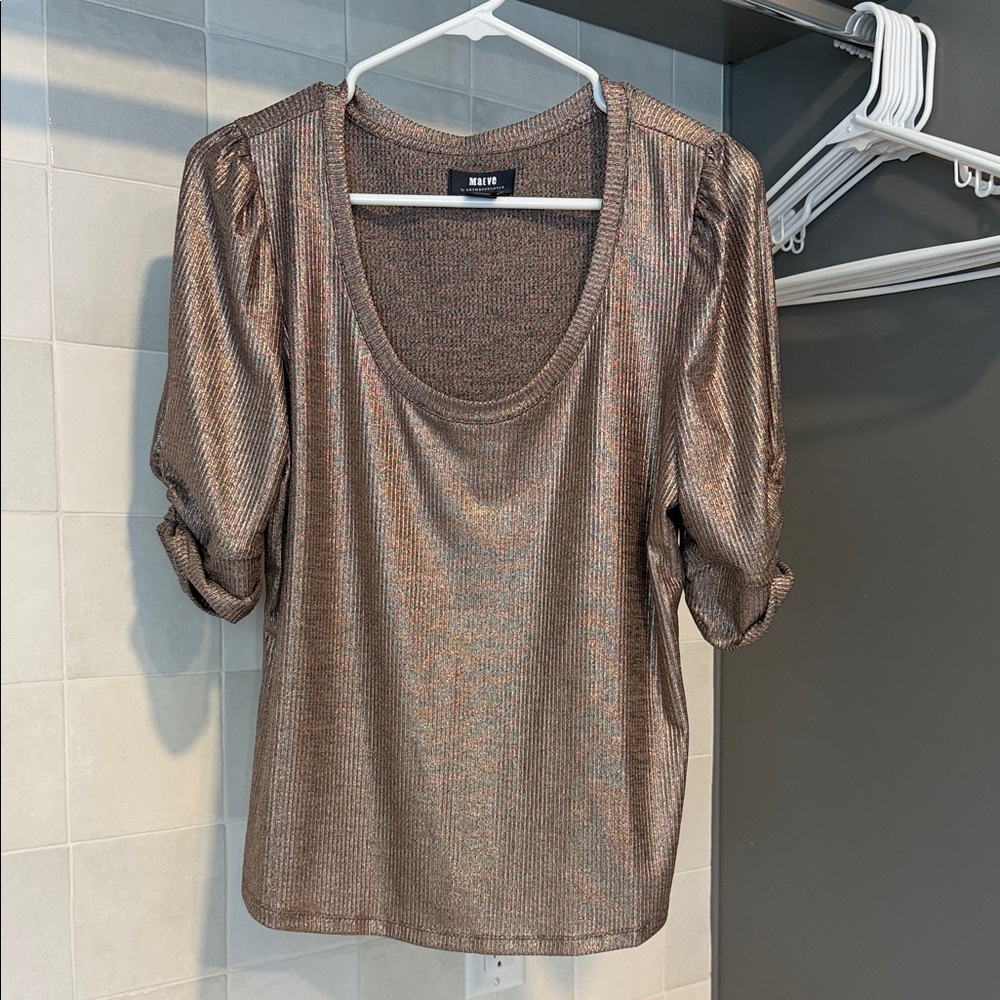 Maeve Metallic Bronze Blouse